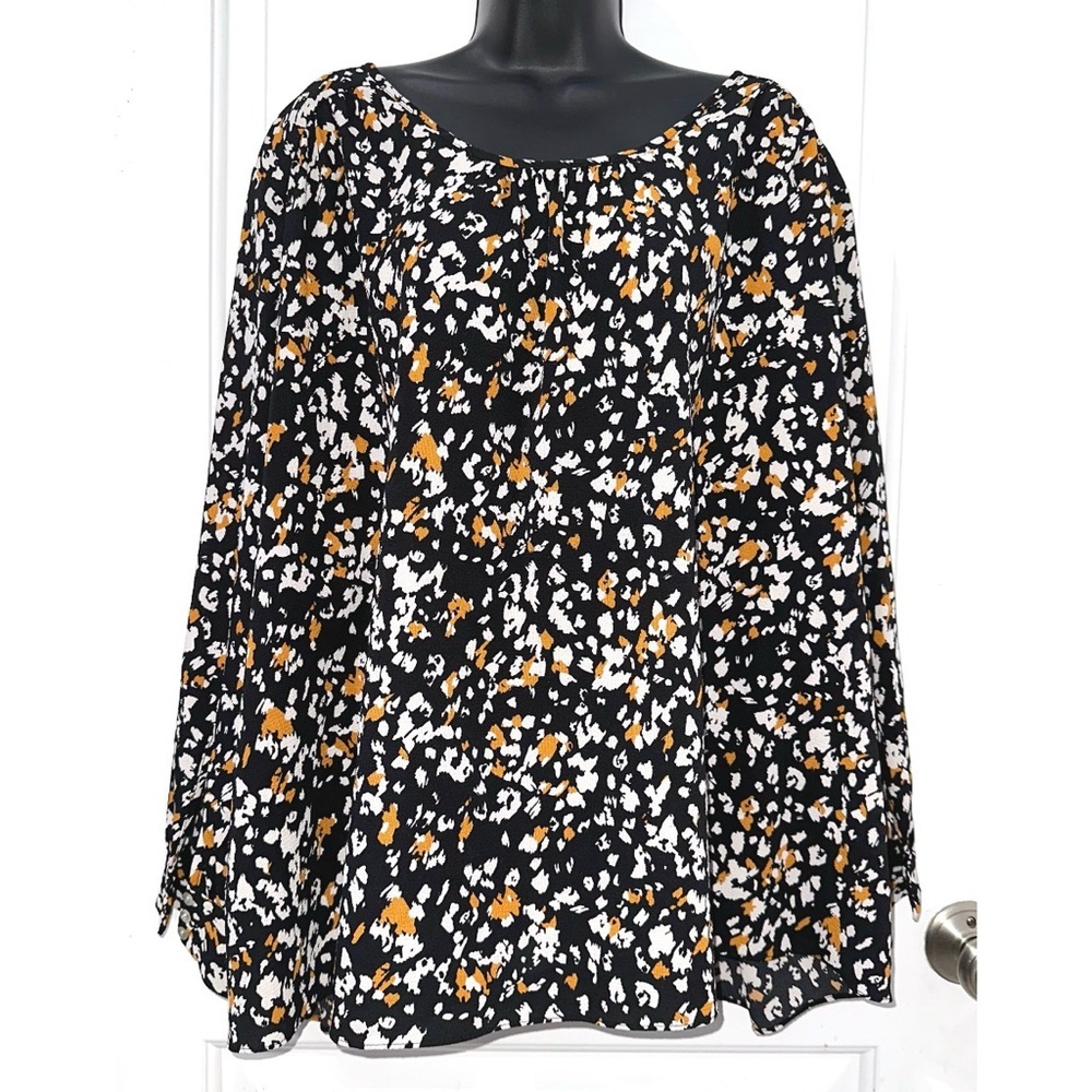 Marybelle Black/Yellow/White Long Sleeve Blouse